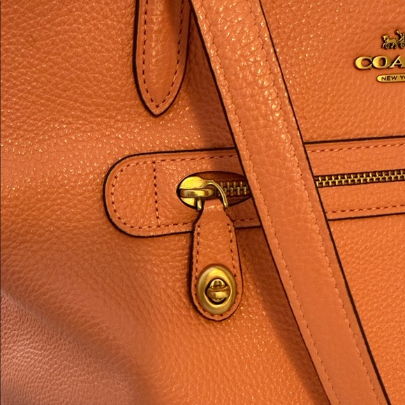 Coach Light Coral Leather Tote - Picture 3 of 16